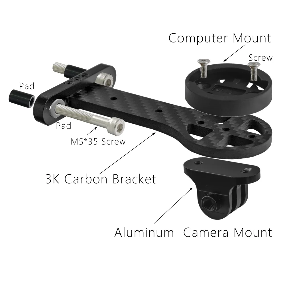 Fahrrad-Carbon-Vorbau-Verlängerung Fahrradcomputer-Halterung für Garmin/Bryton/GoPro/Kamera Fahrradzubehör – Detail 4