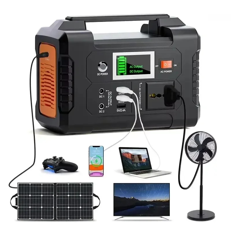 Charging Rechargeable Solar Generator Portable Power Station