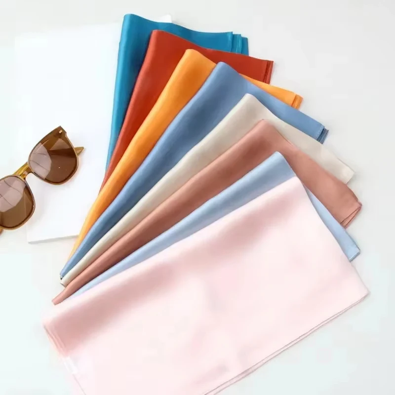 70Cm 100% Mulberry Silk Scarf Women Square Scarves Bandana Wrap Kerchief Mulberry Spring Fashion Luxury Headband Hijab Shawls image 5