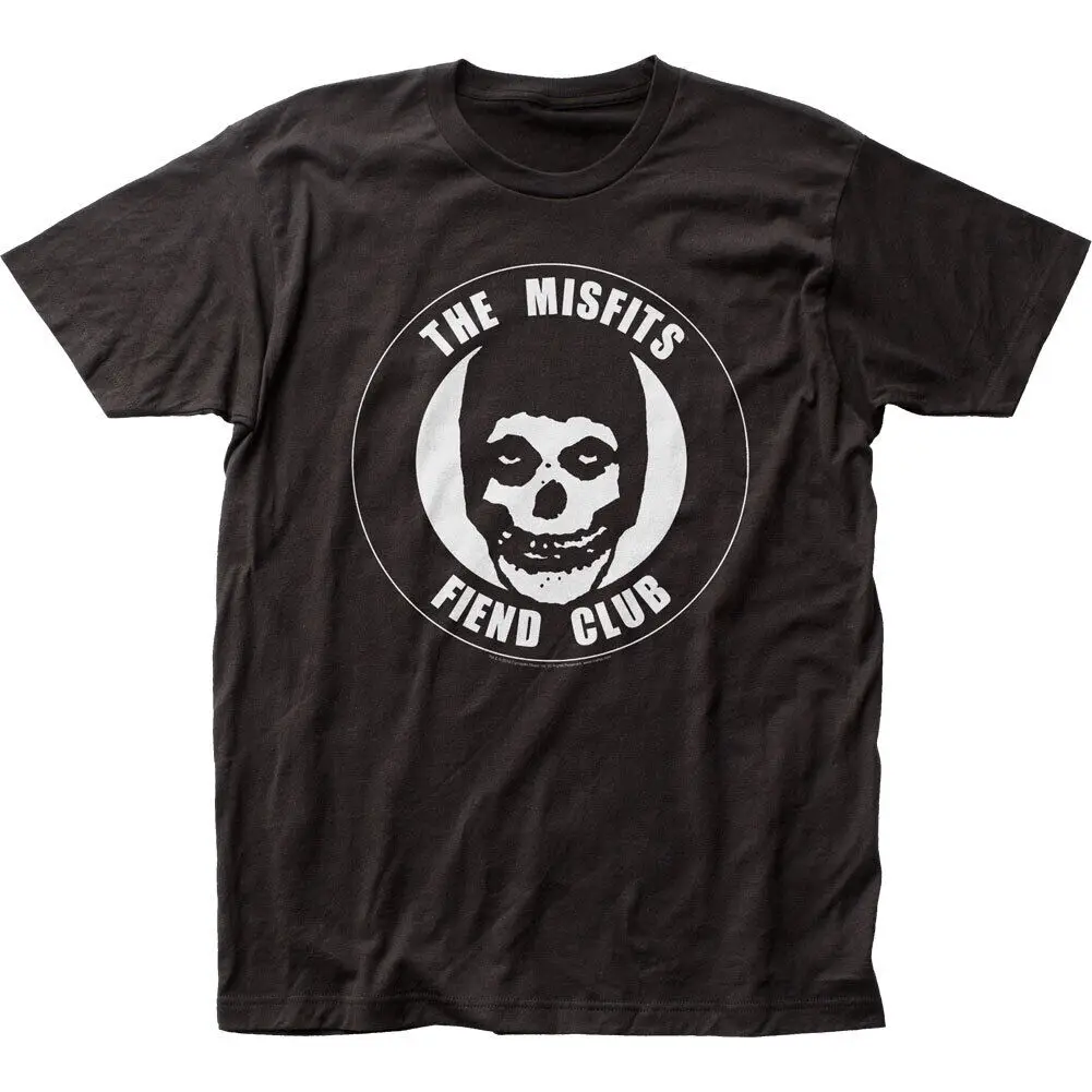 Misfits Fiend Club Black T Shirt Mens Licensed Rock N Roll Music Retro Tee