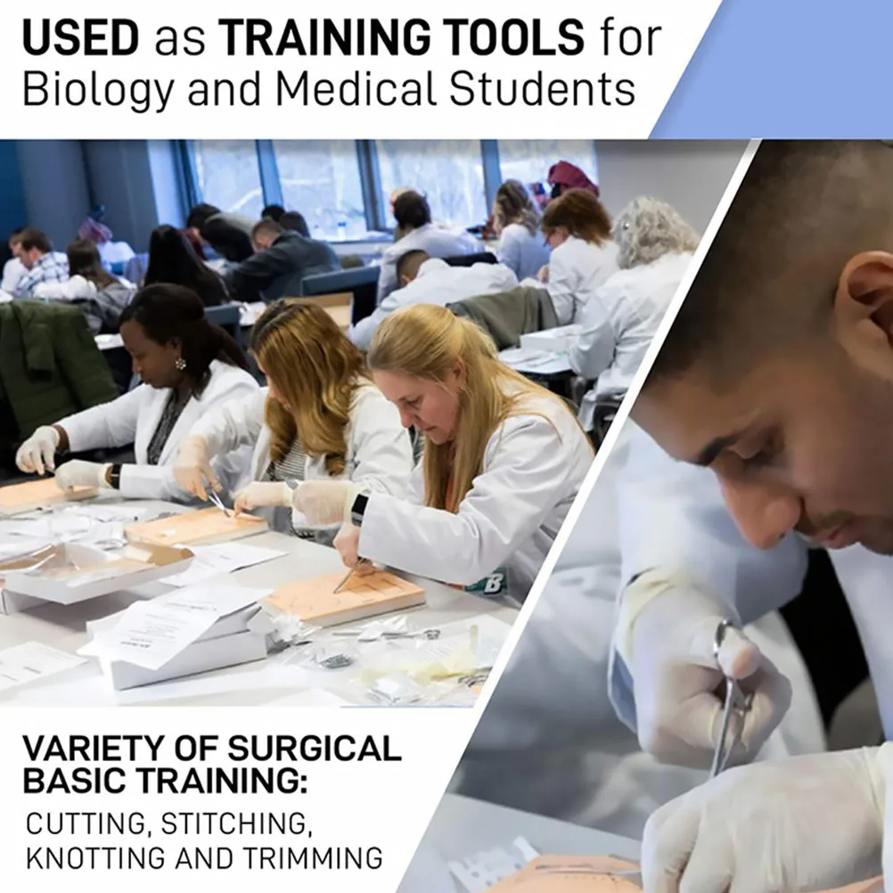 17pcs 1 Set Practice Suture Kit Suturing Skill Trainer Tool Medical Students Silicone Pad 14 Realistic Wounds