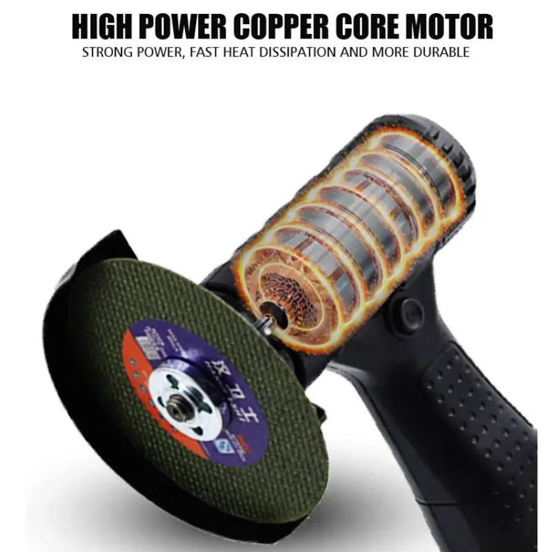 16.8V Mini Angle Grinder with Rechargeable Lithium Battery Cordless Polishing Machine Diamond Cutting with Accessories Tools