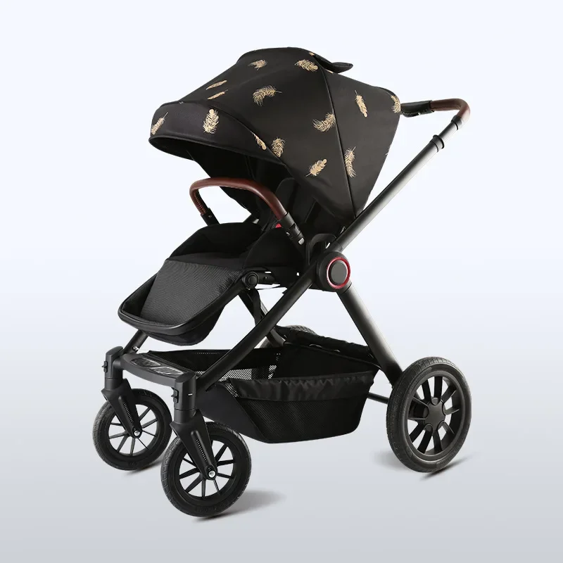 New baby stroller can sit and lie down lightweight folding high-view shock-absorbing baby carriage four wheels for travel car