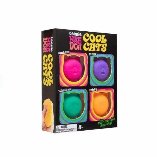 New Teenie Cool Cats 4 Pack Adorable Mini Cat Fidget Toys Soft Squishy Stress Relief Sensory Squeeze Toys For Adults image 2