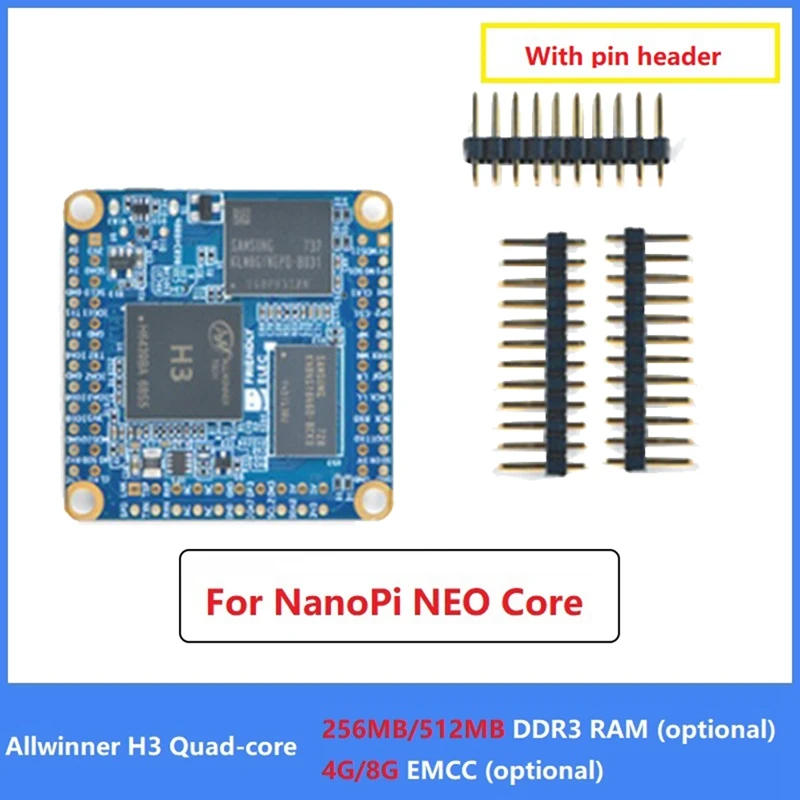 

For Nanopi NEO Core Allwinner H3 Quad Core EMCC Mini Core Board Iot Ubuntucore Development Board