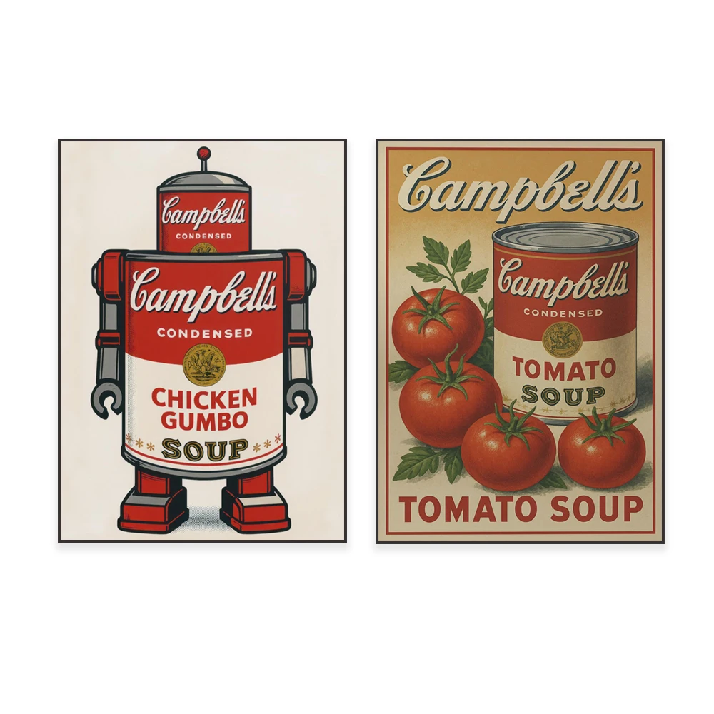 Campbell's Soup Prints, Pop Art, Campbell's Soup Advertising Posters - Campbell's Soup Vintage Posters Wall Art Kitchen Decor