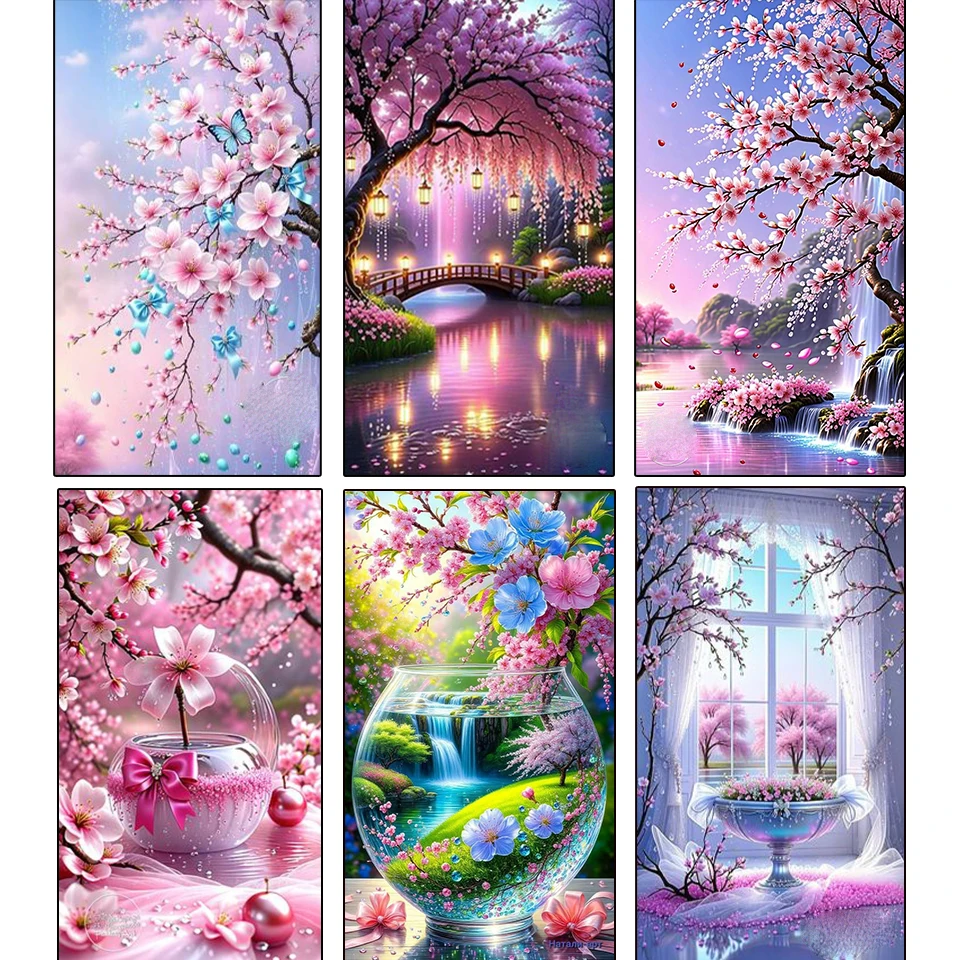 

Dreamy Landscape Flower Wonderland 5D Homemade Diamond Painting Full Square Round Diamond Inlay Embroidery Art Home Decoration