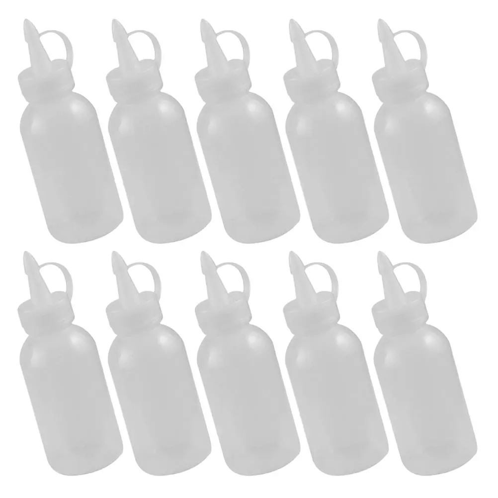 

10pcs Squeeze Sauce Bottles White Food Grade Plastic Condiment Holders Dressing Containers Durable Kitchen Storage