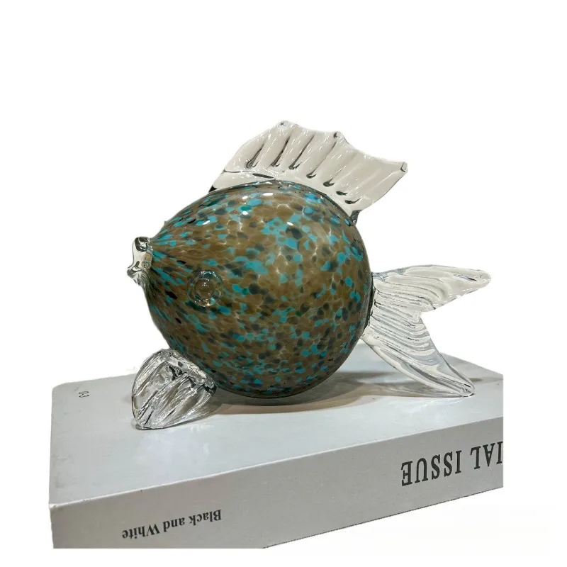 Handmade glazed colored kiss fish ornaments, modern simple light luxury home furnishings, wine cabinet accessories