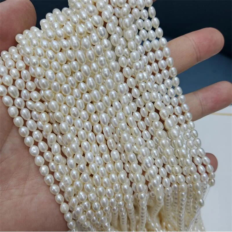 

4-4.5 4.5-5mmFreshwater Pearl Small Rice Bead Necklace Semi-finished Product Chain Pearl