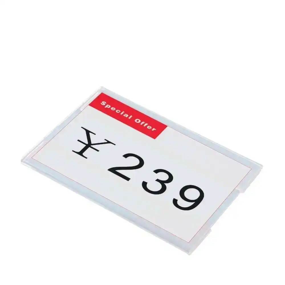 Acrylic Transparent Desk Sign Paper Label Frame Price Tag Display Business Card Holders Case