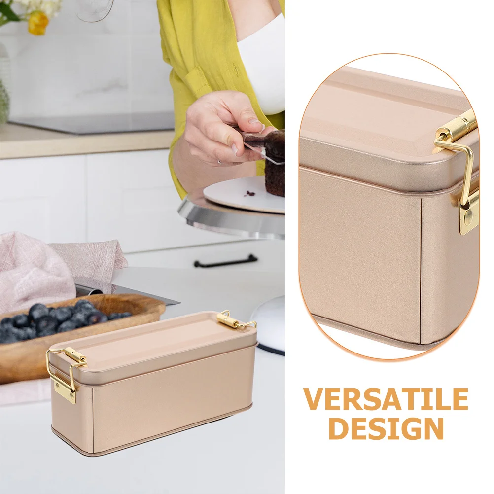 

2Pcs Tinplate Storage Canister Multi Functional Cookie Box Candy Jar Kitchen Organizer Tinplate Cookie Box Tea Jar