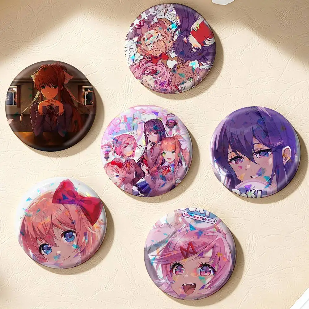 Yuri Natsuki Monika DDLC Sayori  75mm 44mm 25mm Accessories Toys Badge Brooch Backpack Hat Pins
