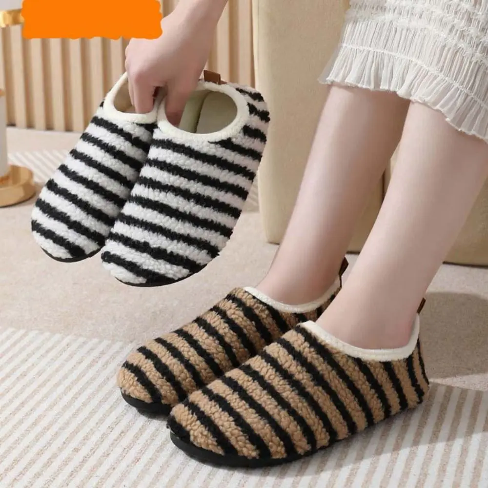 

Fashion Stripe Warm Plush Socks Thicken Leopard Thermal Shoes Socks Soft Silent Winter Plush Floor Socks Indoor