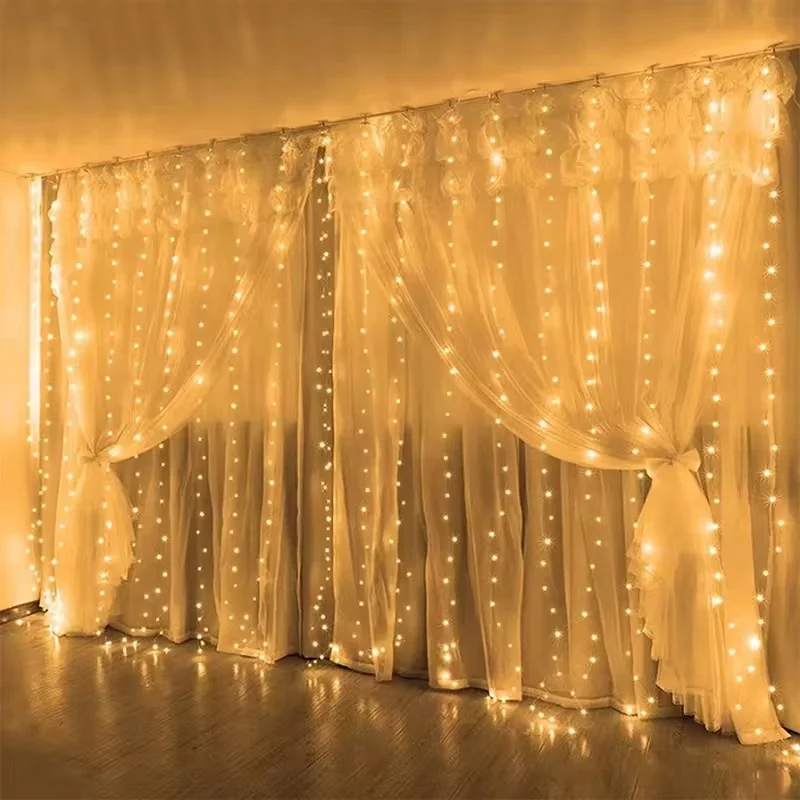 

LED Curtain Light String 6M/4M/3M USB Powered Christmas Fairy Lights New Year Home Garden Party Wedding Indoor Window Decoration