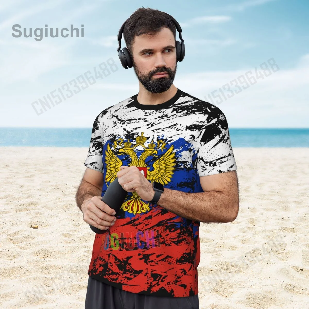 2026 Russia Flag Retro 3D Printing Summer Short Sleeve T-Shirt Men Women Mesh Clothing Breathable Sports Tees