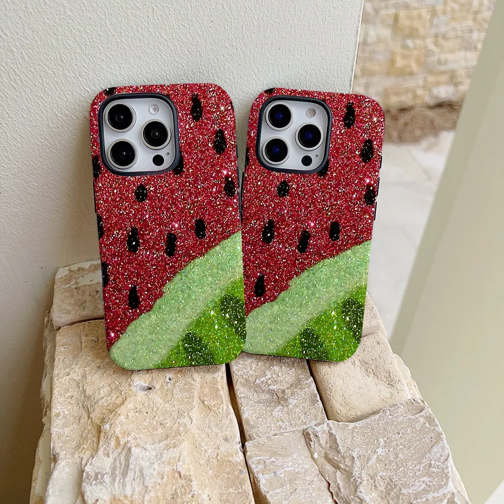 Watermelon Fun Pattern Phone Case for Samsung Galaxy S22 S23 S24 S25 S26 FE Plus Ultra Edge 4G 5G Luxury Double-layer