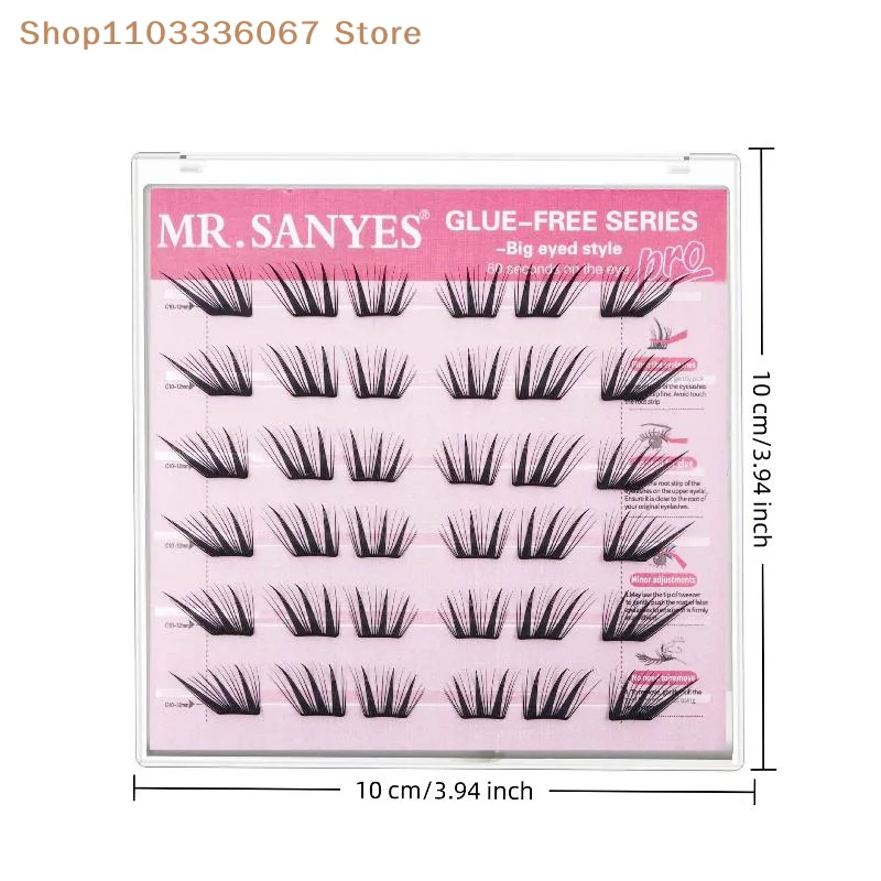 【HLS】【HB】1 Set Glue Free Cluster Eyelashes With Natural Big Eye Effect Easy Apply For Beauty Lovers Daily Party Makeup