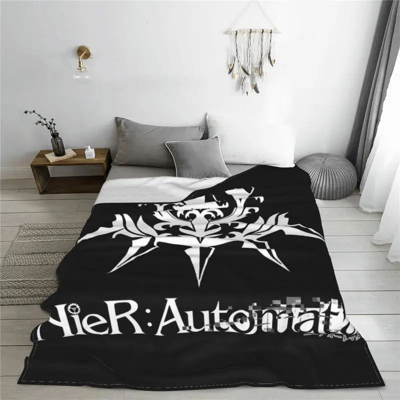 Yorha Insignia Nier Automata Blanket Velvet Raschel Nap Blanket Faux Fur Mink Machine Washable