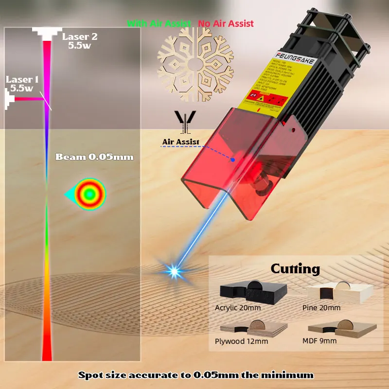 Cnc Laser Engraver Machine Honeycomb Working Table 11W Laser Engraving For Metal Engraving Machine CNC Router