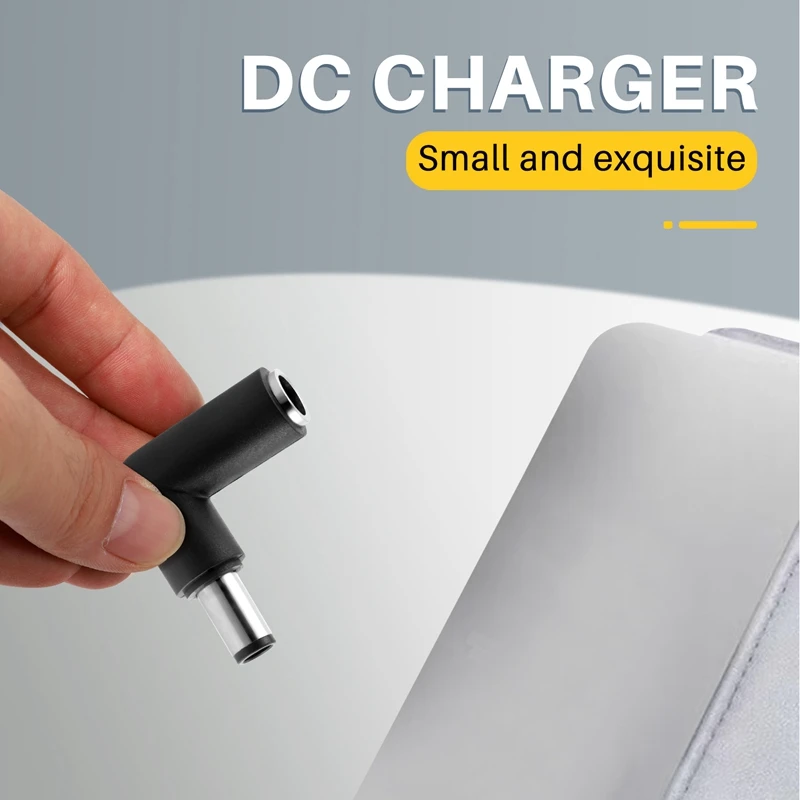 7.4X5.0 kepala lurus ke 7.4X5.0 siku pengisi daya DC konektor konverter adaptor untuk DELL HP 7.4X5.0 ke 7.4X5.0Mm