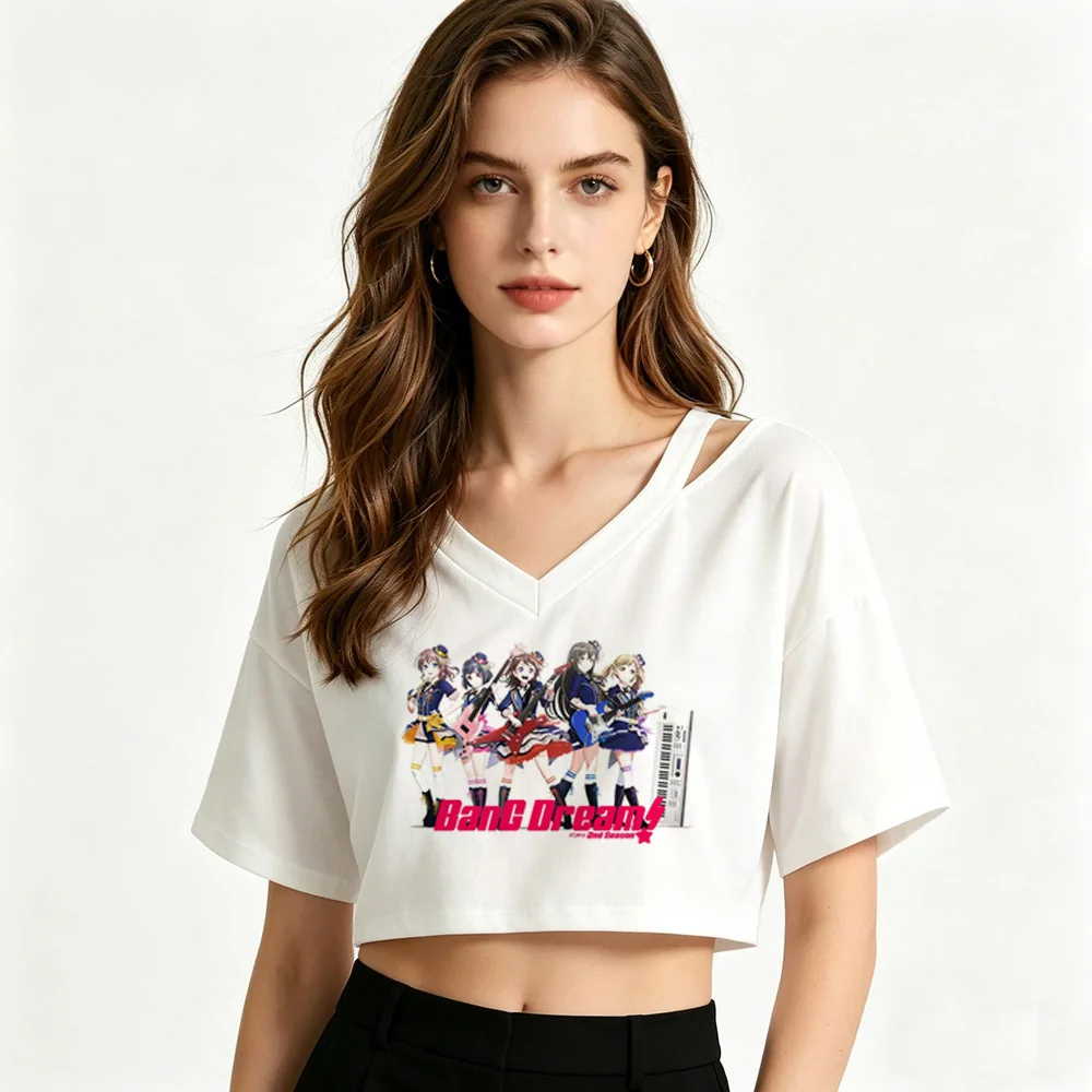 Bang Dream crop top shoujo vintage y2k alternative  t shirt goth jojifuku streetwear harajuku meme