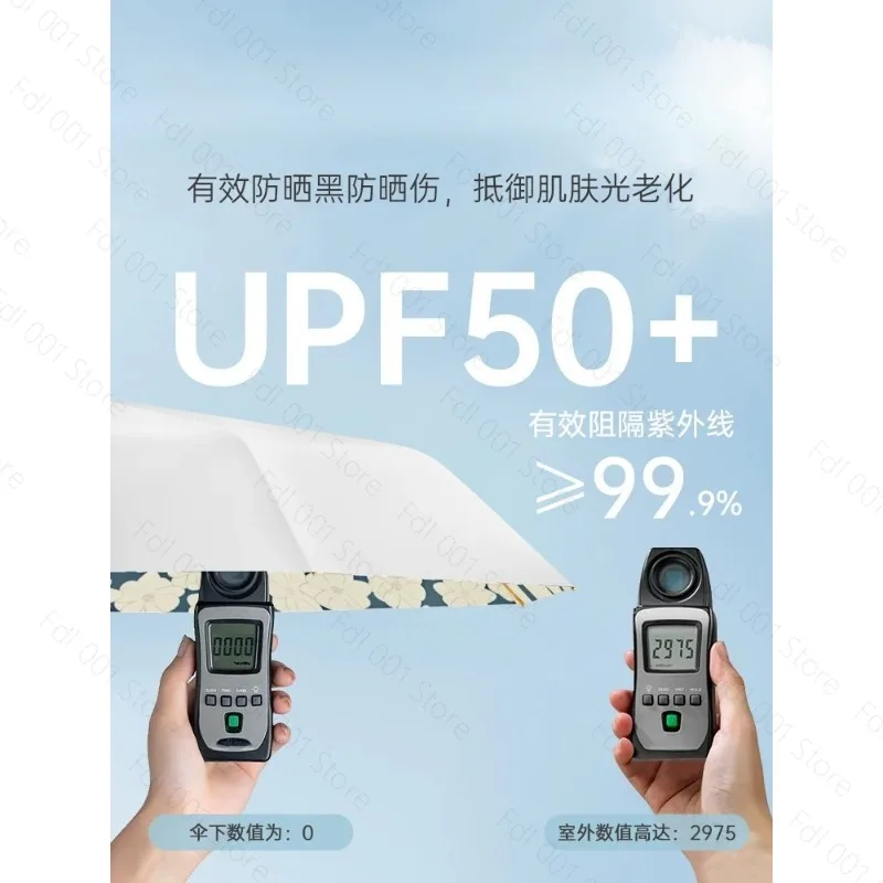 Ultra Light Mini 50 Fold Sun Umbrella Protection  Dual-purposeSun Umbrella Pocket