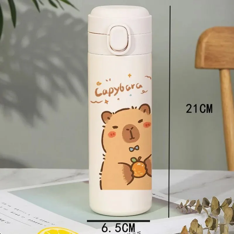 

Cute Capybara Insulated Water Bottle 304 Stainless Steel 420ML Leakproof Kids Sport Cup Cartoon Travel Mug For Students Gift