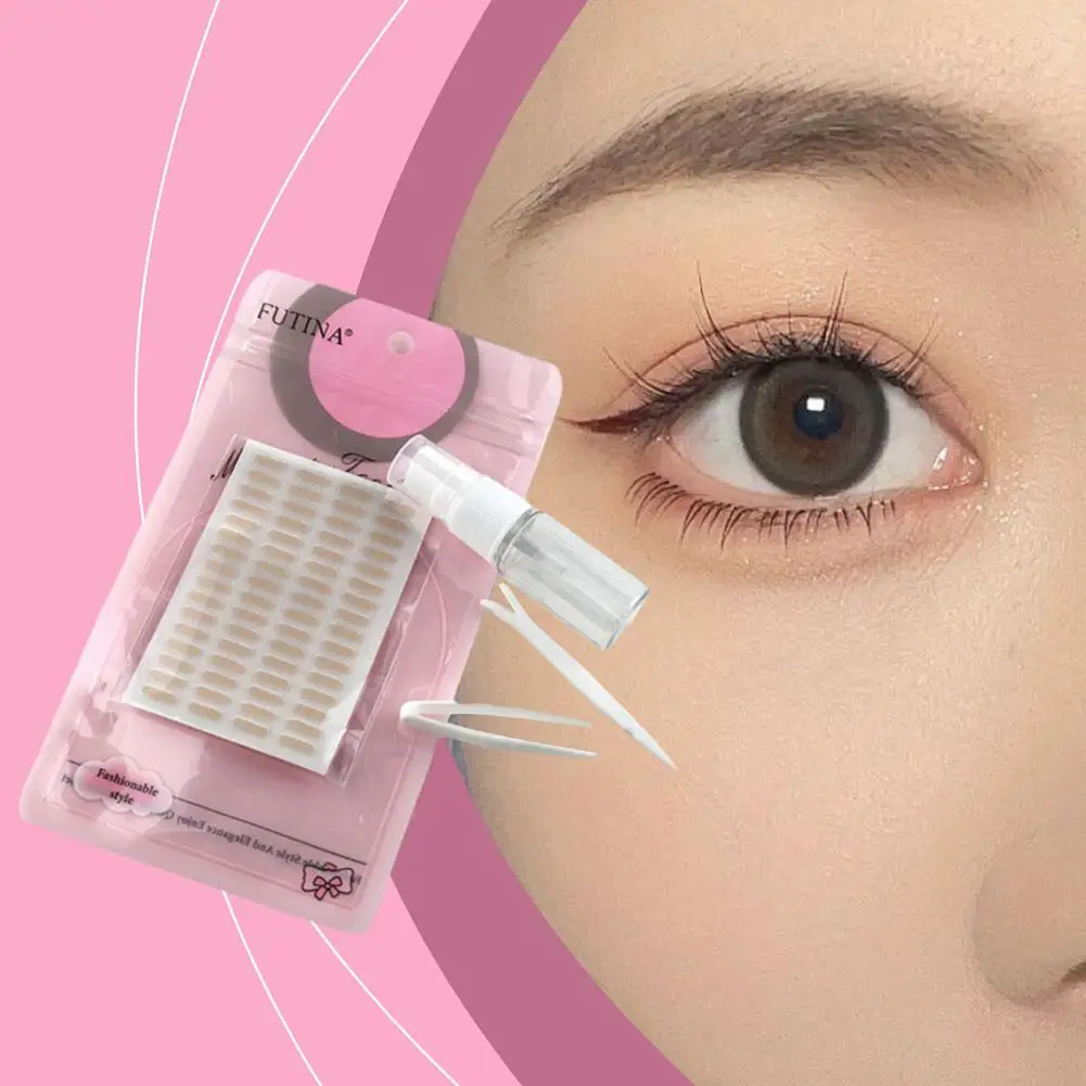 Fita adesiva para pálpebras grandes, dobra dupla, autoadesiva, bege, maquiagem, invisível, ferramenta clara, adesivos x7r7