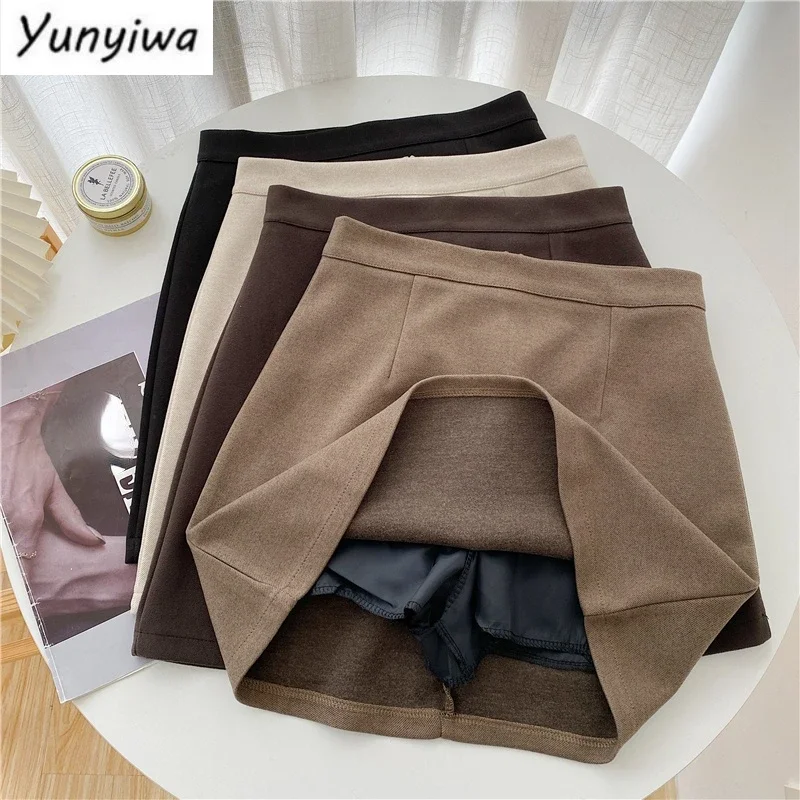 

Skirts Women Pure A-line Sexy Prevalent Daily Minimalist Ulzzang Fall Basic Preppy Street Style BF Newest Above Knee Ins Clothes