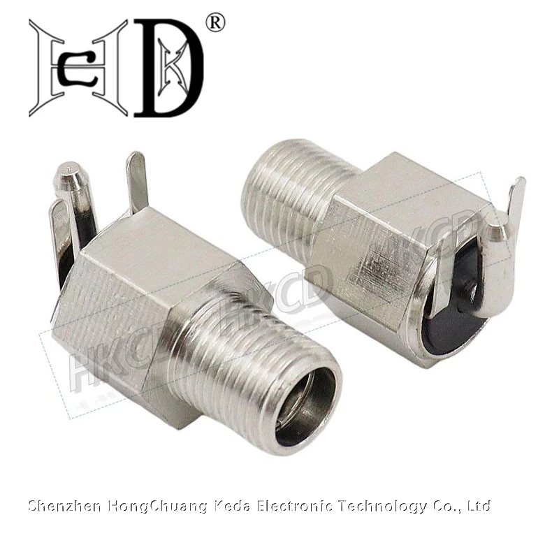5PCS High-current DC power socket DC060 with threaded 5521/5525 female hexagonal all-copper metal DC socket