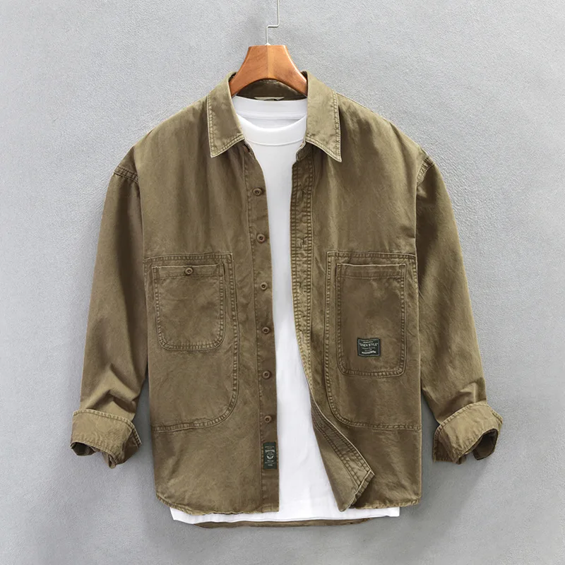 Z760 Men's Casual Shirt Jacket Workwear Comfortable Breathable Spring Summer Autumn  Color  Shirt for Middle-Aged An...