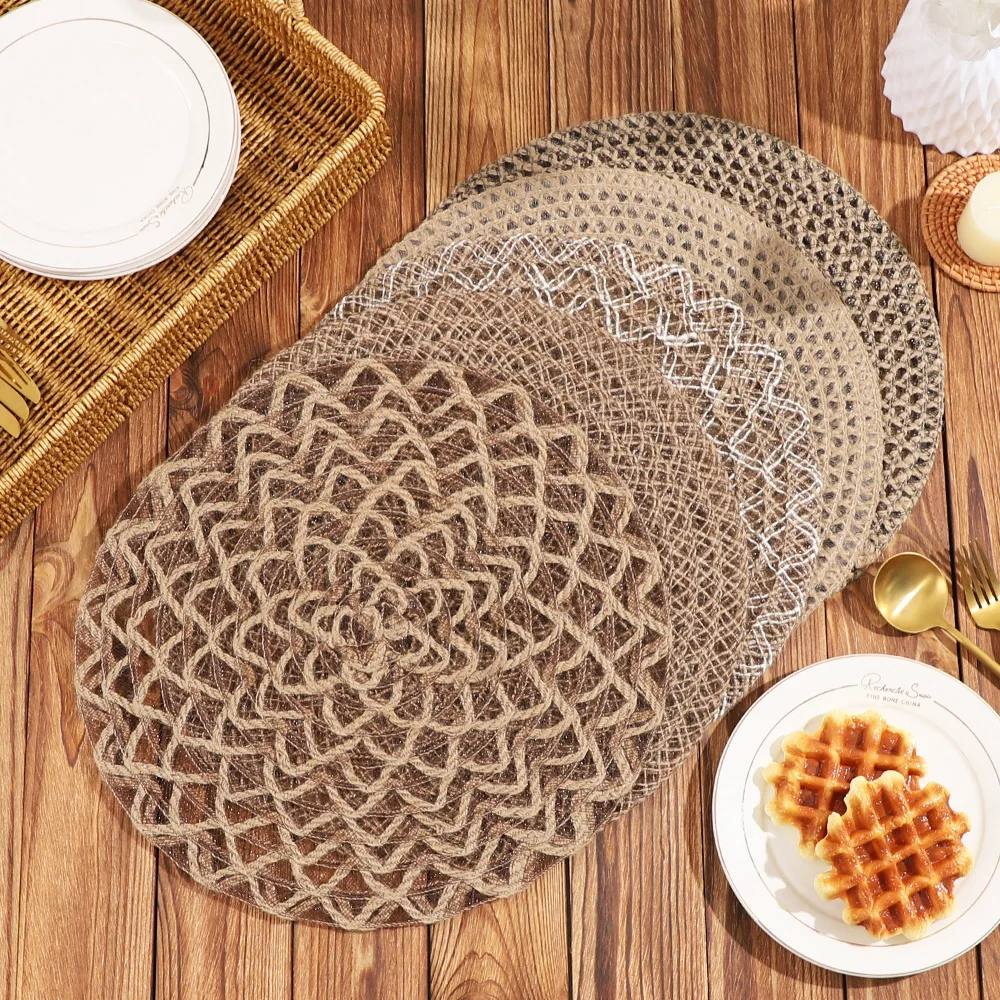 High-quality Jute-woven Round Table Pad for Heat Insulation Western-style Placemat and Pot Holder—heat-resistant and Scald-proof