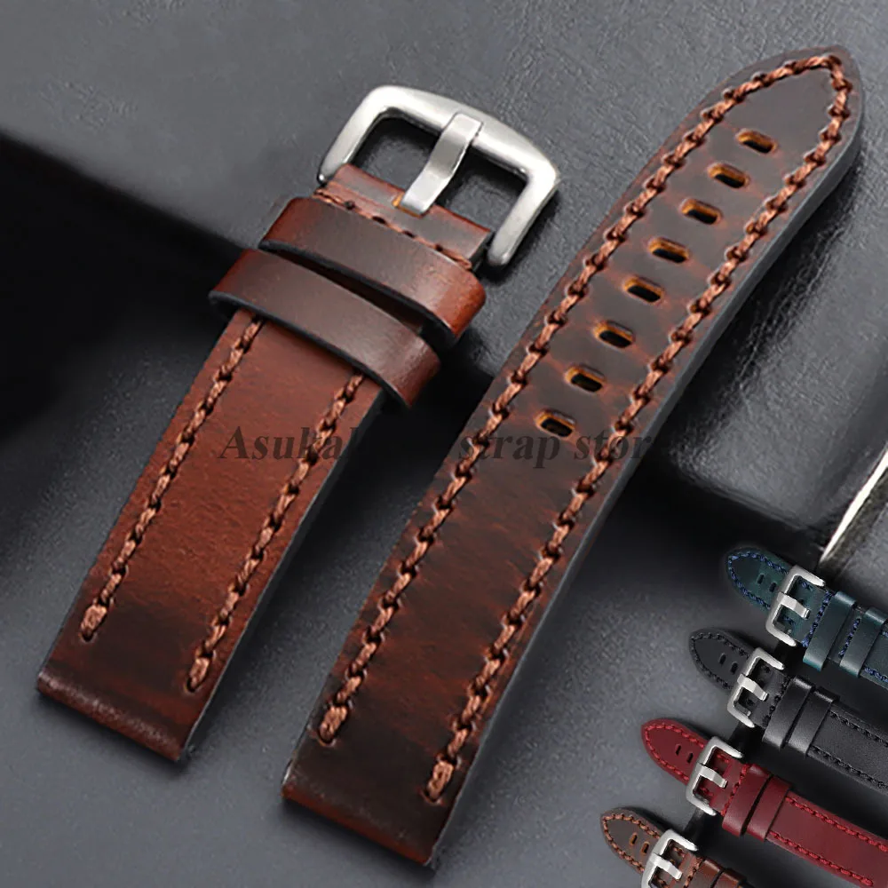Uhrenarmband aus genarbtem Rindsleder, 18 mm, 20 mm, 22 mm, 24 mm, für Omega, für Huawei-Uhrenarmbänder, universelle Herren- und Damen-Business-Armbänder