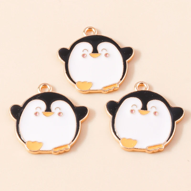 20 Stück 22x22mm Cartoon Tier Charms für Schmuckherstellung Emaille Pinguin Charms Anhänger für Halsketten Ohrringe DIY Bastelbedarf – Detail 3