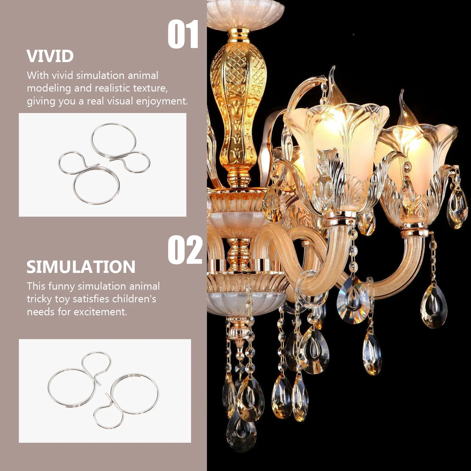 40Pcs Chandelier Connection Ring Durable Metal Crystal Pendant Connector for Home Lighting Decoration