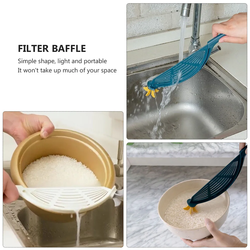 Colador de plástico, cesta de drenaje de agua, herramienta de cocina ligera para lavar arroz, diseño de borde liso, 2 uds.