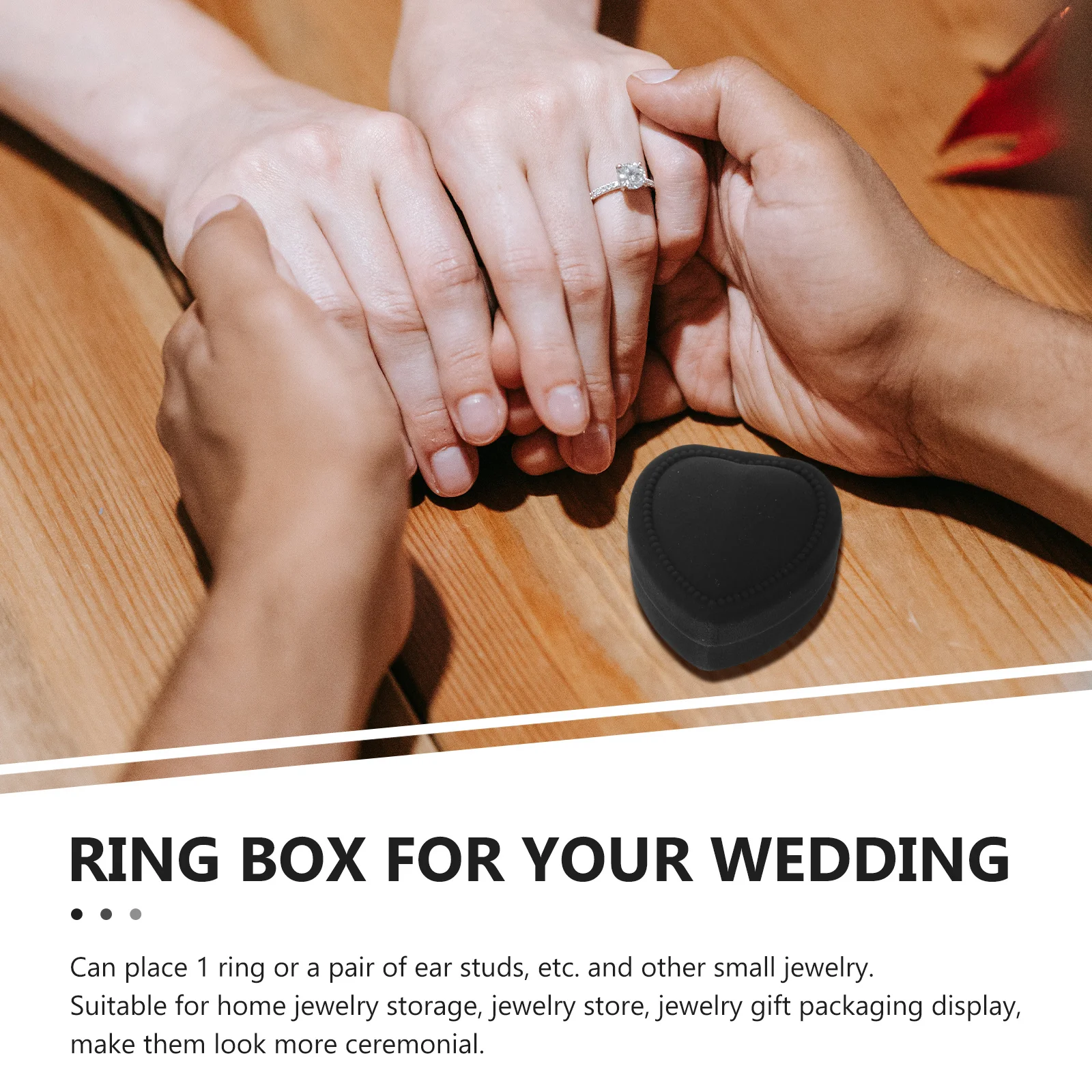 6Pcs Heart Shaped Ring Box Small Portable Ring Organizer for Wedding Engagement Proposal Jewelry Storage Gift Earring Box Gift