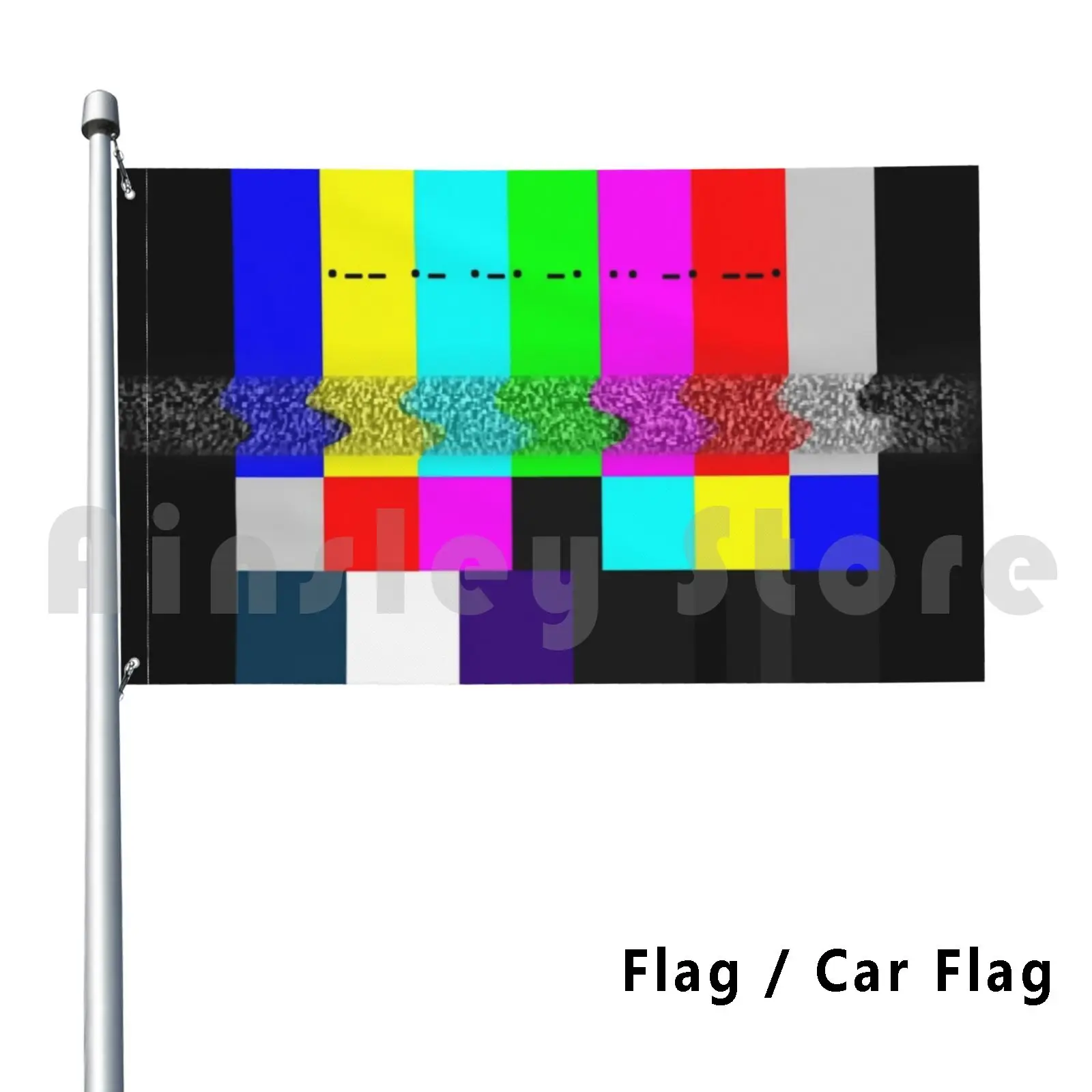 Warning Outdoor Decor Flag Car Flag Emergency Emergency Broadcast Av Static Color Screen Test Morse Code