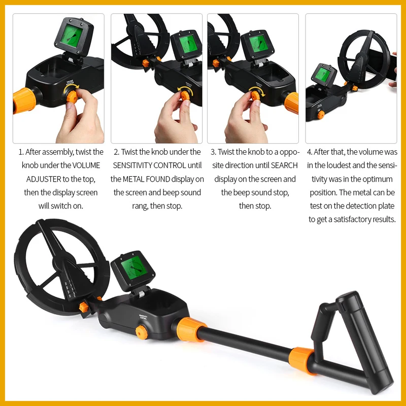 NEW Handheld metal detector, MD1008A gold detector, underground treasure metal detector, tracker with waterproof search coil