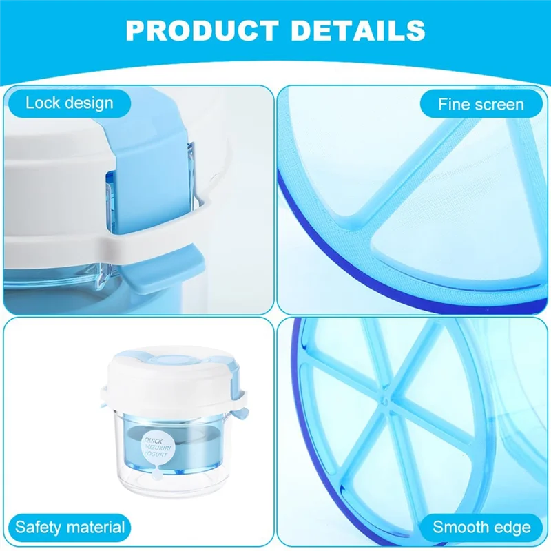 

B84B-Cold Extract Separator Filtered Milk Yogurt Filter Adjustable Home Use Homemade Greek Cheese Strainer Drain Container
