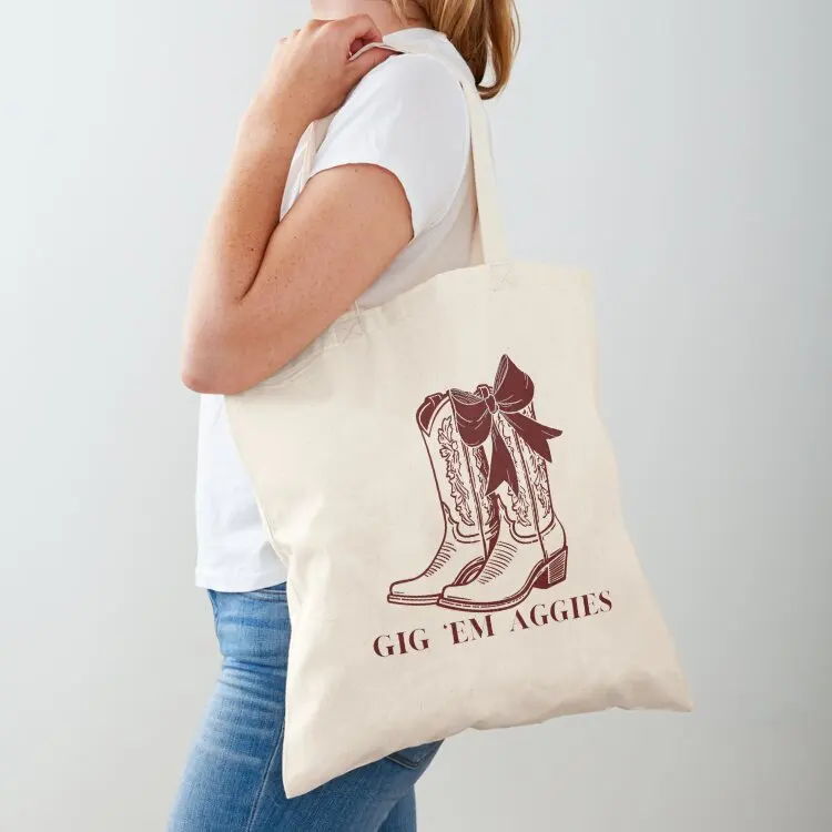 

Texas A&M Coquette Cowboy Boots Tote Bag sacs de shopping Customizable tote bag tote bag screen Large bags for women
