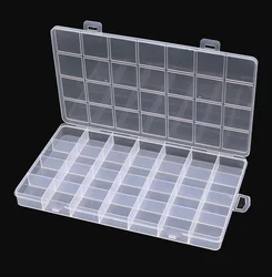 NEW 28 Grid Rectangle Plastic Jewelry Box Compartment Storage Box Case Jewelry Earring Bead Craft Display Container Organizer