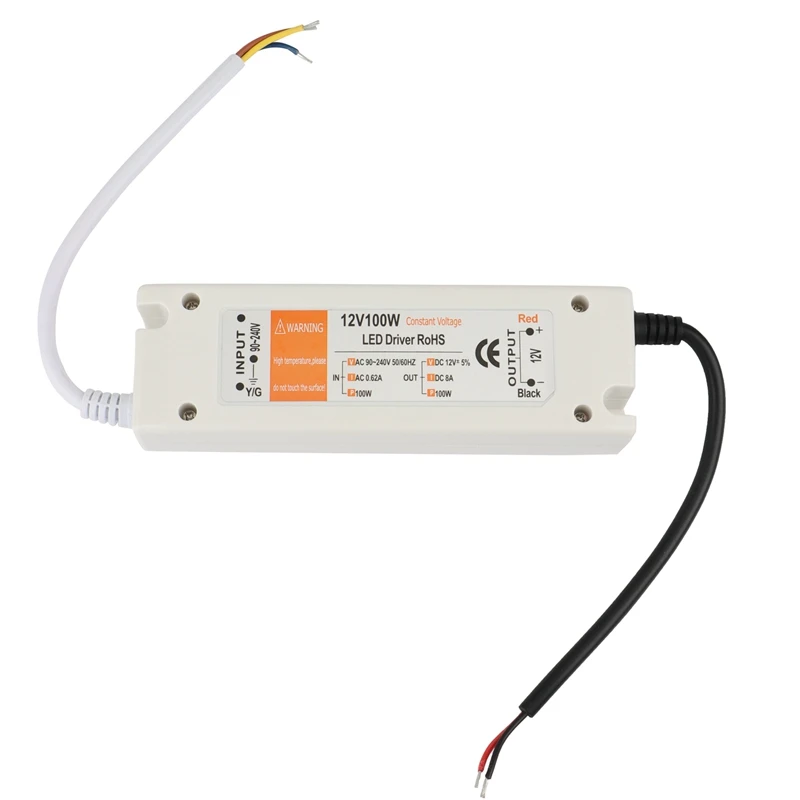 

LED Power Supply 12V 100W 100-240V AC To DC12V LED Strip Power Supply LED Driver 100W Lighting Transformer