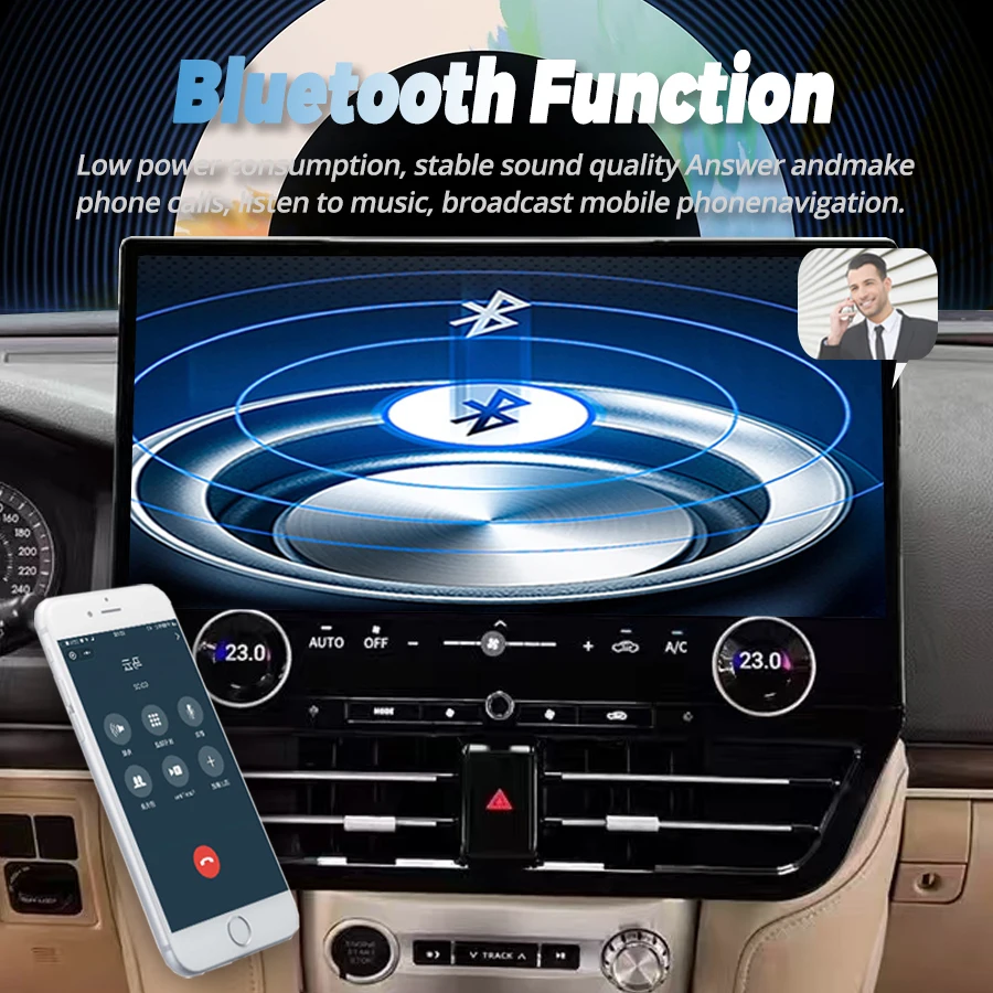 19.8" Android 13 Car Radio Touch Screen For Toyotas Lands Cruisers LC200 LC300 2008-2015 Carplay GPS Video Player Multimedia HU