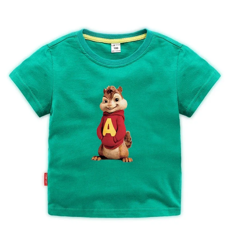 Potdemiel Summer Kids T Shirts Baby Boys Short Sleeve T-shirts Alvin and The Chipmunks Tee Children Clothes Costume Kids Shirts