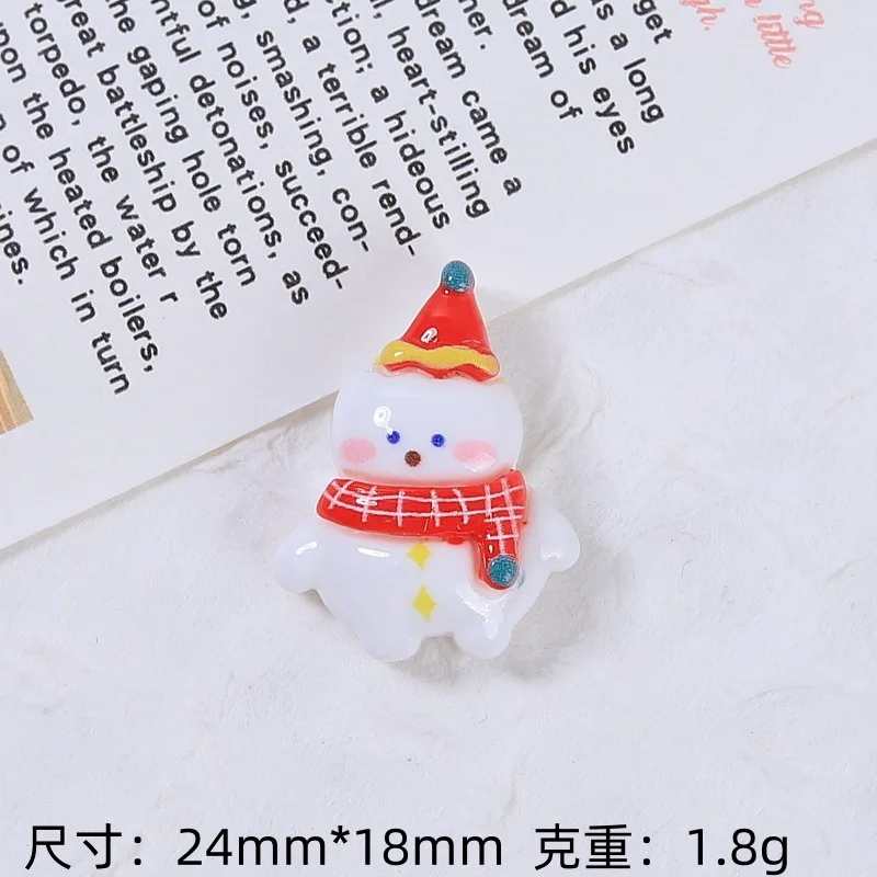 New Christmas Resin Cabochons Flatback for Scrapbook Crafts 10pcs Cute Christmas Tree Home Decoration Accessory DIY Slime Charms