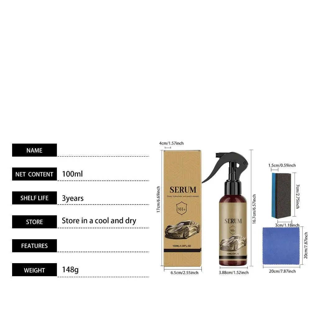 100ml Car Ceramic Coating Liquid Nano Crystal Serum Anti-Scratch Car Paint Sealant Car Scratch Repair Detailing Paint Protection