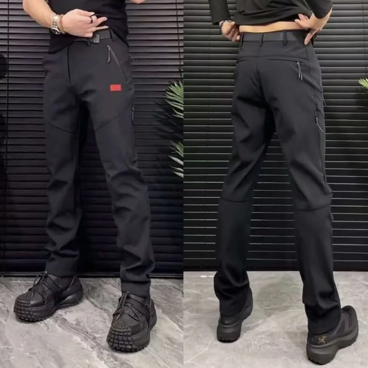 

Осенние новые мужские повседневные брюки Sle, уличные ветрозащитные мягкие прямые брюки с принтом из полиэфирного волокна, микроэластичные