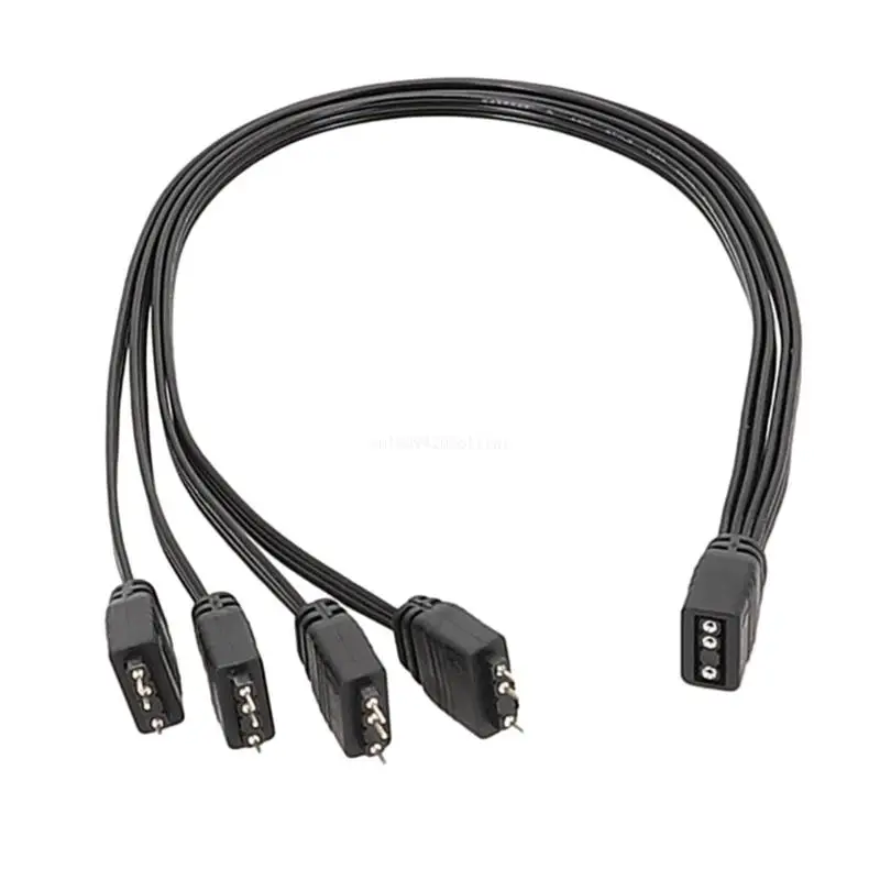 5V 3 Pin ARGB Splitter Cable 1Female to 4 Male Ports and Extend Your Lighting System High Safety and Durability Dropship